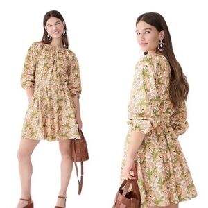 J Crew Liberty Floral Print Organic Cotton Smocked Waist Mini Dress Women’s M